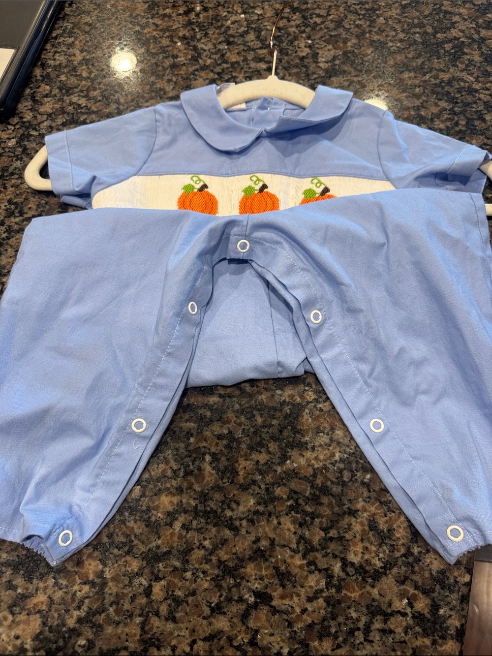Blue Pumpkin Smocked Kids One-Piece - Picture 6 of 6